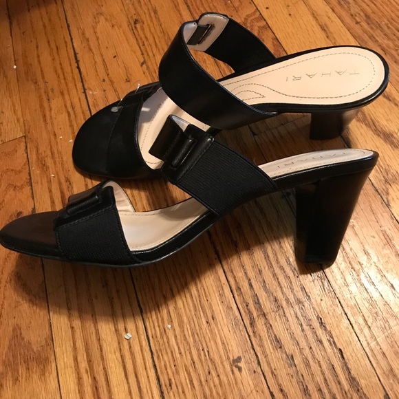(6.5) Tahari Black heels (sandals) - Picture 2 of 3